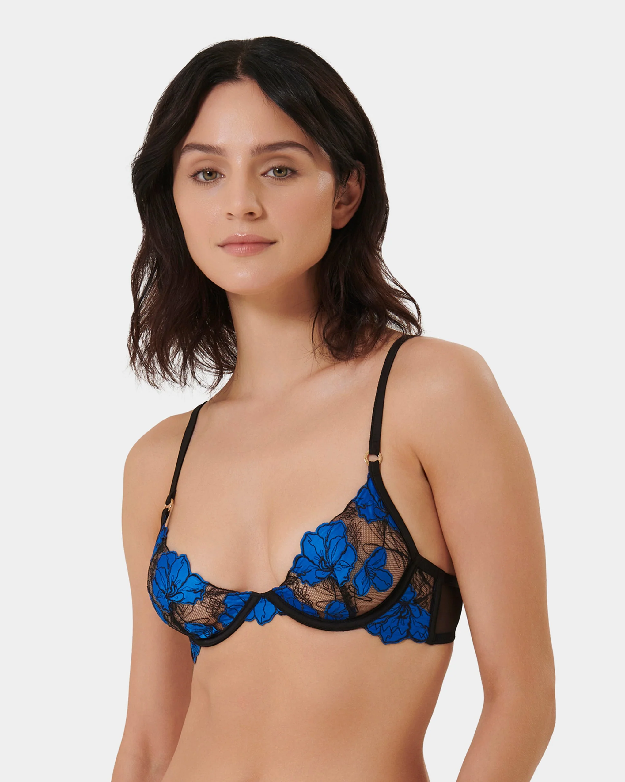 Sorento Floral Embroidered Bra Blue - Image 7