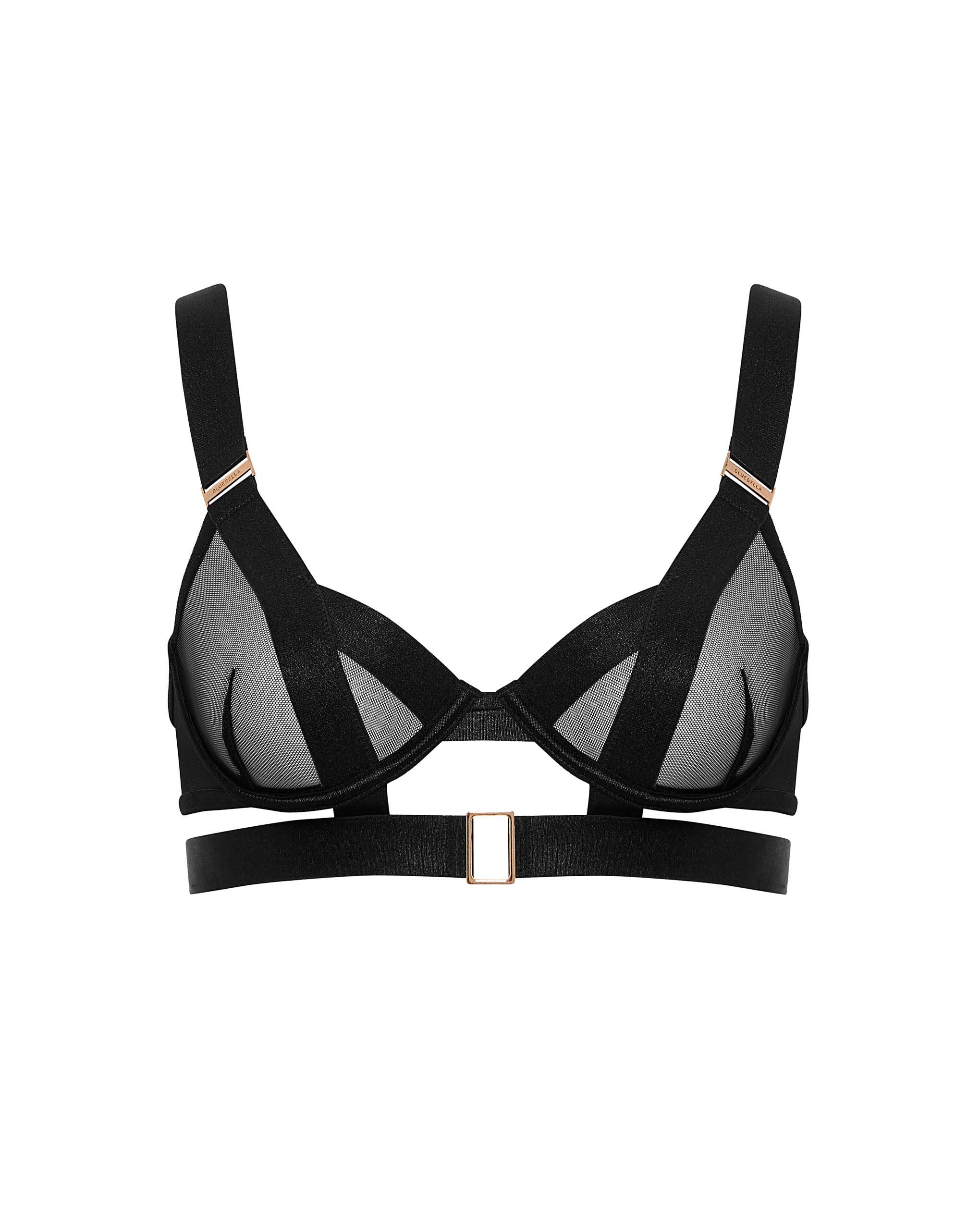 Trinity Sheer Strappy Bra Black - Image 5