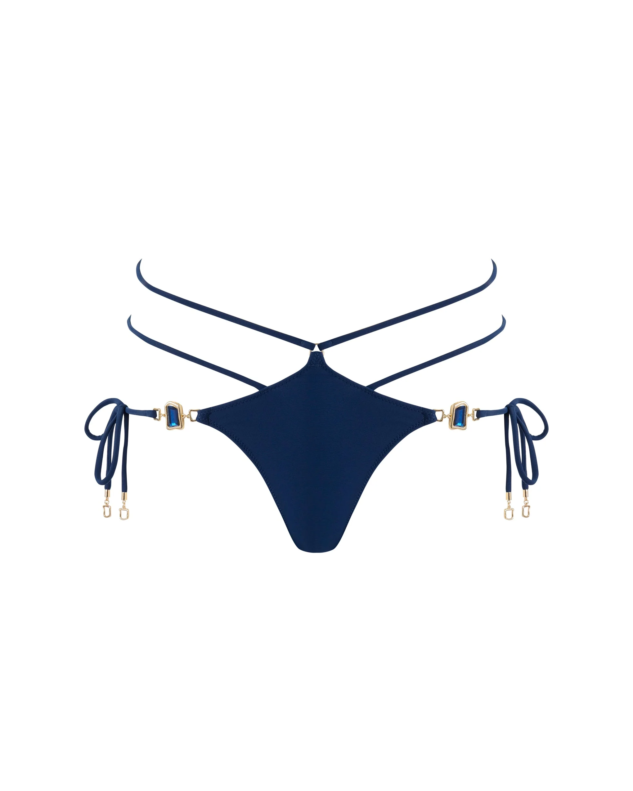 Venice Tie Side Bikini Brief Navy Peony - Image 5