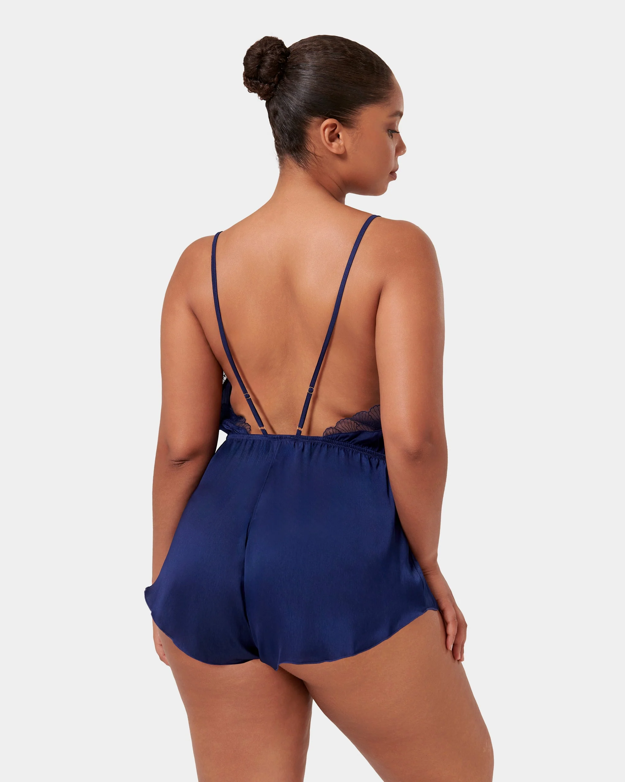 Vermont Luxury Satin Teddy Navy Blue - Image 3