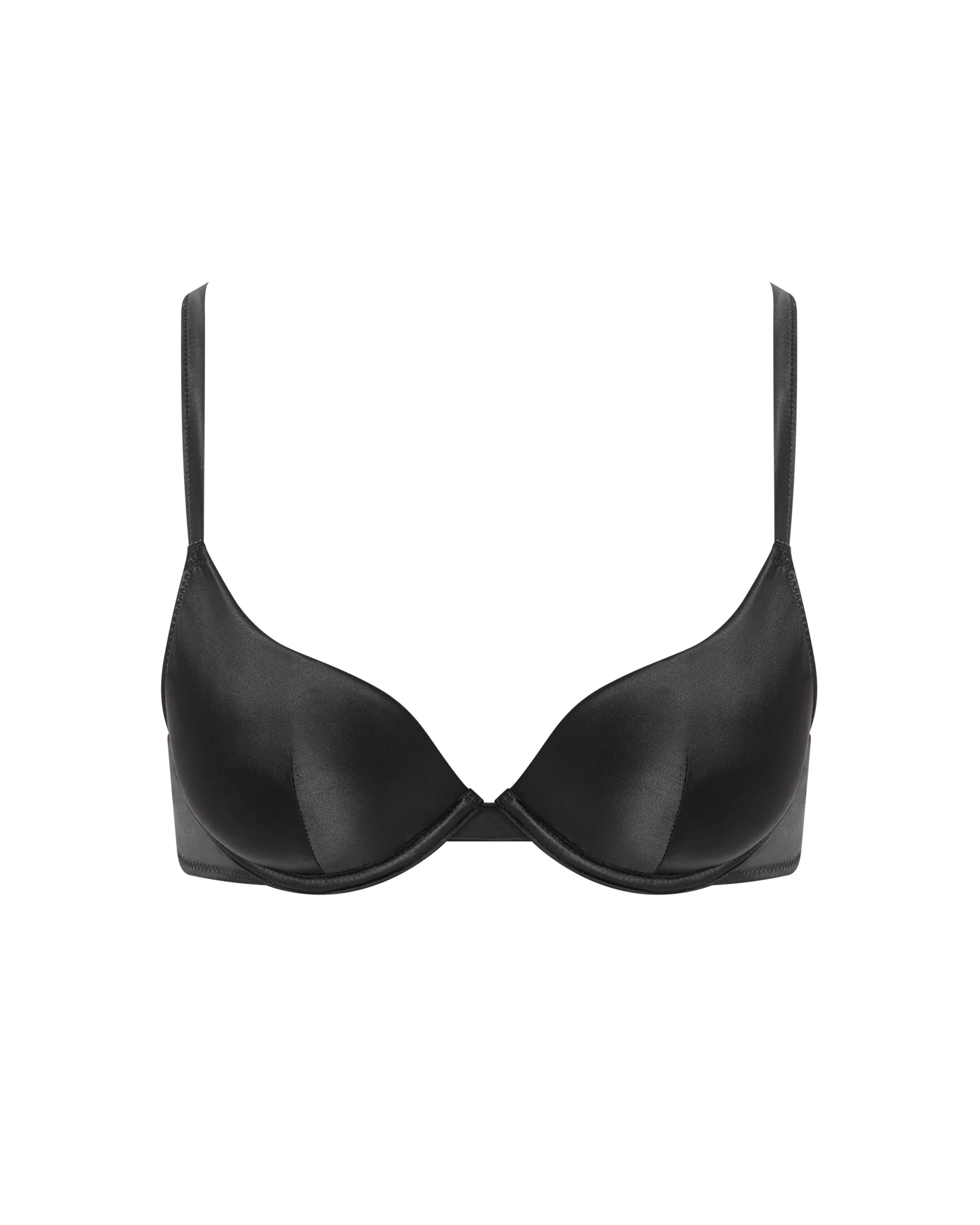 Verona Satin Push Up Bra Black - Image 5