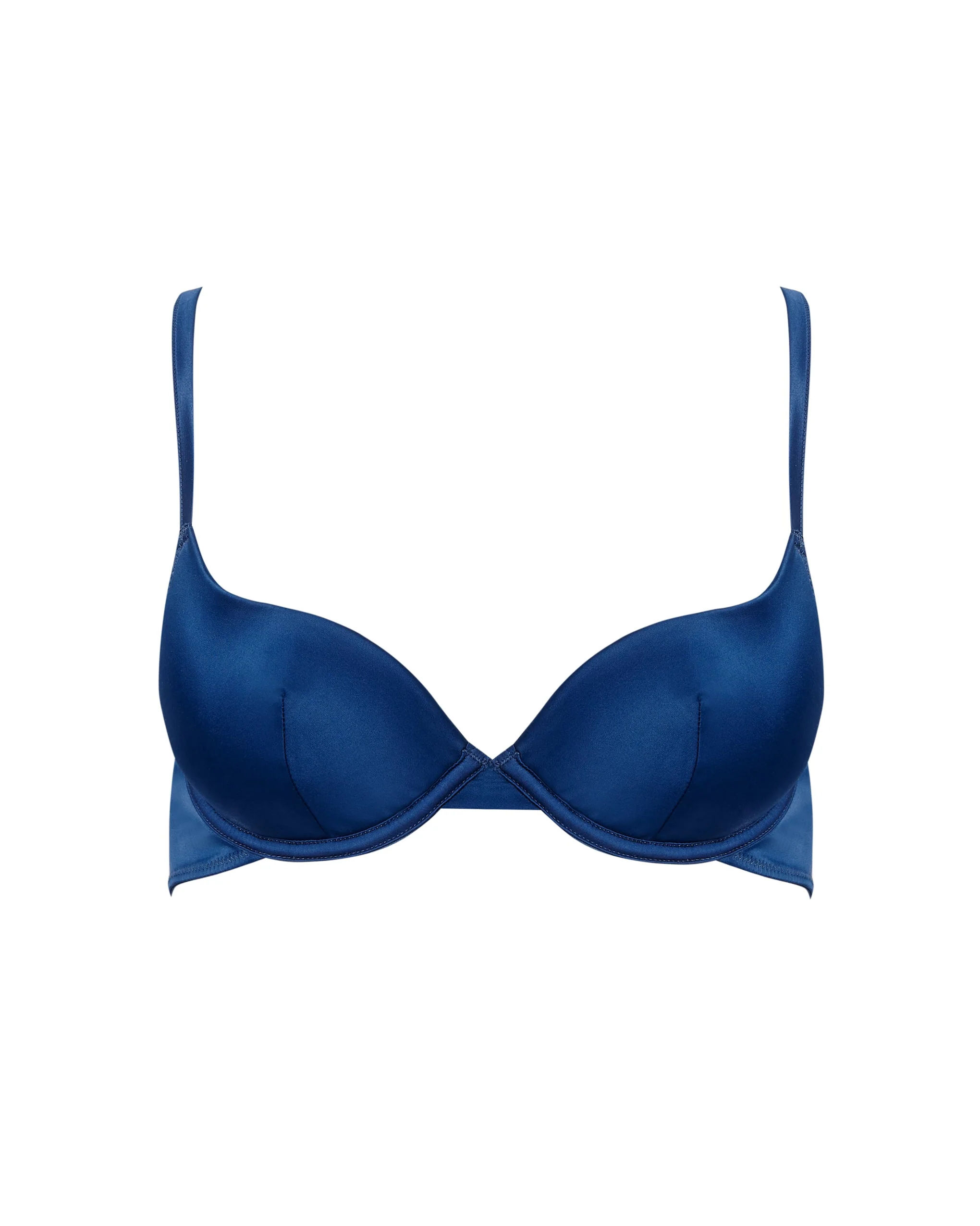Verona Satin Push Up Bra Navy - Image 5