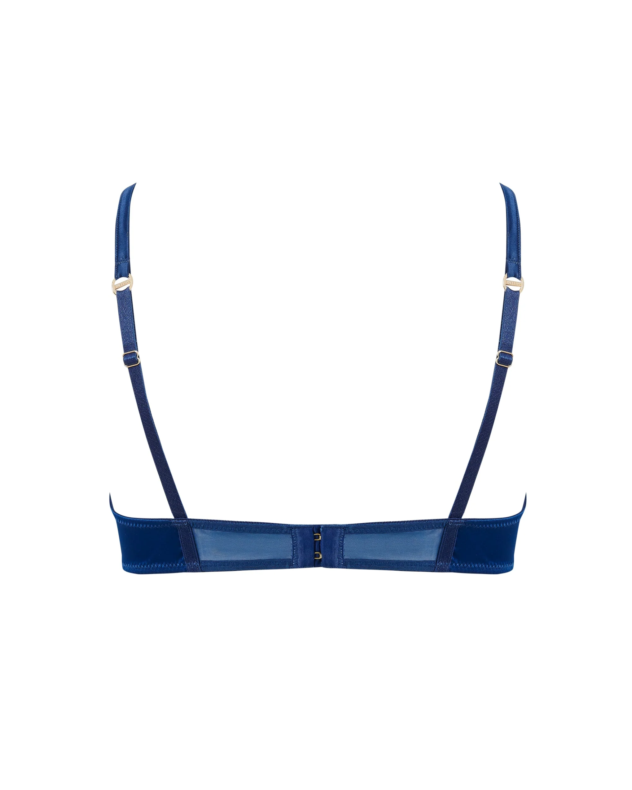 Verona Satin Push Up Bra Navy - Image 6