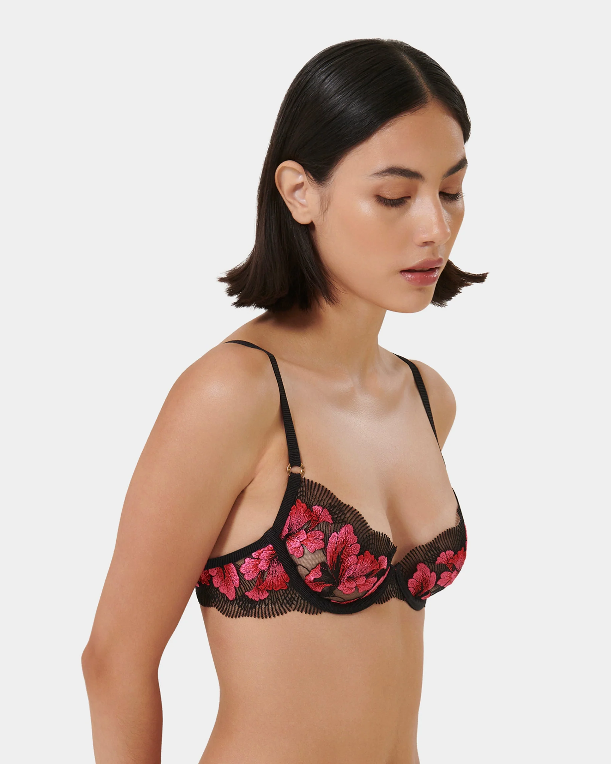 Vivienne Floral Embroidered Bra Pink - Image 9